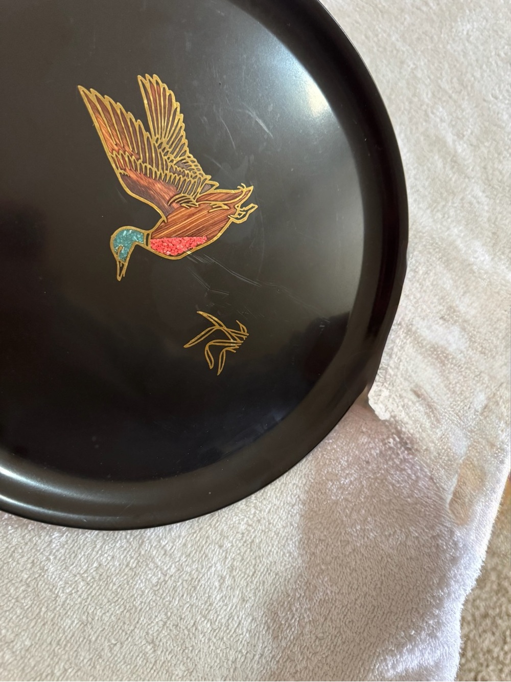 Vintage Black Decorative Duck Accent Plate - Home Dining - Picture 2 of 8